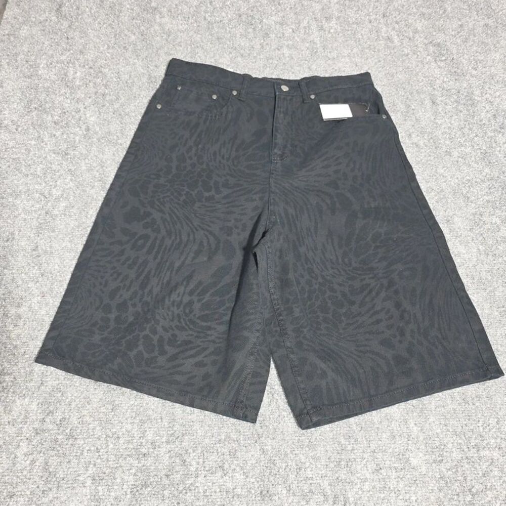 Mens Baggy Leopard Print Shorts